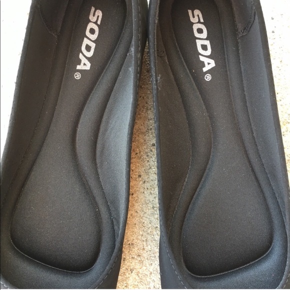 Soda Kreme Black Round Toe Comfortable Ballet Flat - Picture 6 of 8